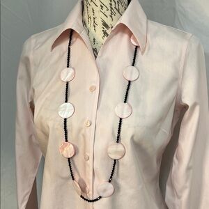 Pink Coral disc bead Necklace